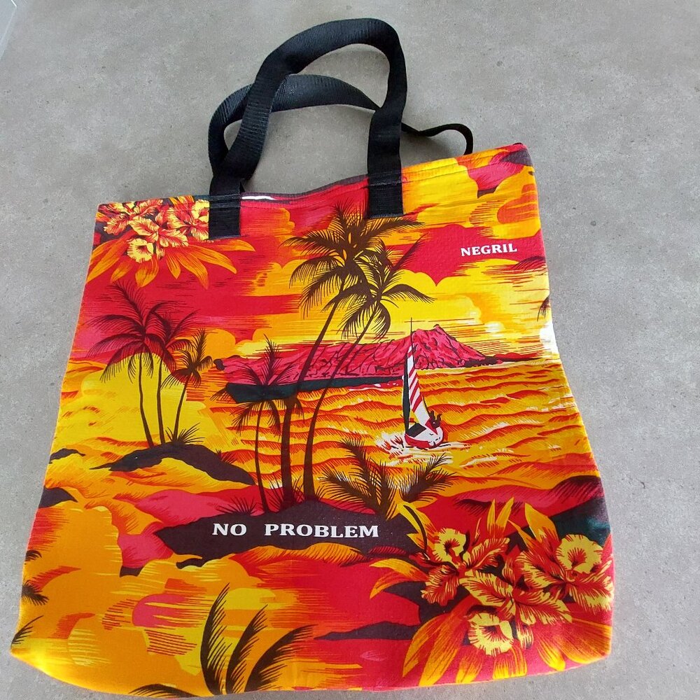 Women's Jamaica Souvenir Tropical Print Travel Tote Bag w/Island Destinations